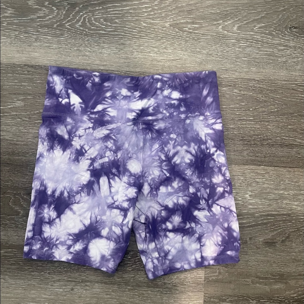 Purple tie dye shorts
